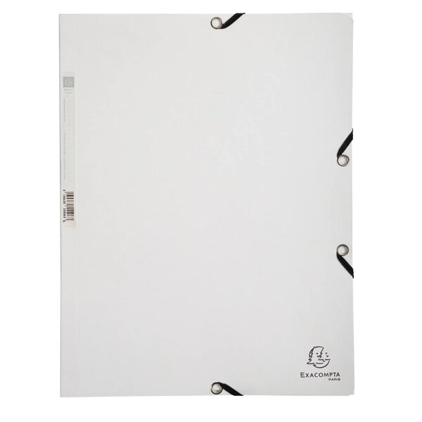 Chemise 3 Rabats À Élastiques Carte Lustrée 400g/m2 - A4 - Blanc - X 25 - Exacompta