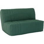 Banquette BZ - Tissu 100  Coton vert foret - Couchage 140 x 190 cm - Confort moelleux