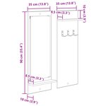 vidaXL Porte-manteau mural avec étagère avec stockage avec miroir Chêne artisan 70 x 10 x 90 cm