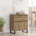 vidaXL Buffet Chêne artisanal 60 x 35 x 70 cm Bois d'ingénierie et fer