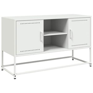 vidaXL Meuble TV blanc 100 5x39x60 5 cm acier