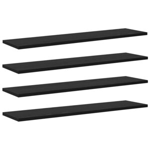 vidaXL Étagère à livres 4 Pièces Noir 80 x 20 x 1 5 cm Bois d'ingénierie