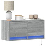 vidaXL Meuble TV mural avec lumières LED sonoma gris 80x31x35 cm