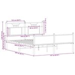 vidaXL Cadre de lit sans matelas chêne fumé 150x200 cm bois ingénierie