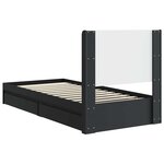 vidaXL Cadre de lit avec rangement et tête de lit Noir 75 x 190 cm
