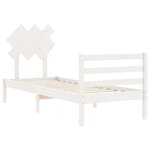 vidaXL Cadre de lit avec tête de lit blanc petit simple bois massif