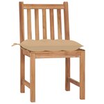 vidaXL Chaises de jardin lot de 4 avec coussins Bois de teck massif
