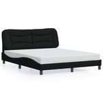 vidaXL Cadre de lit avec LED sans matelas noir 160x200 cm tissu