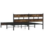 vidaXL Cadre de lit en métal sans matelas chêne fumé 193x203 cm