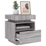 vidaXL Armoires de chevet avec lumières LED 2 Pièces sonoma gris