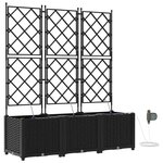 vidaXL Pots de jardin Noir 120 x 40 x 142 cm Acier