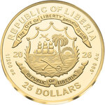 Monnaie GUARDIAN ANGEL 1/200 Oz Or 25$ Liberia 2026 (PRÉCOMMANDE)