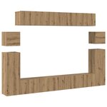 vidaXL Ensemble meuble TV 8 Pièces Chêne artisan Moyen Bois d'ingénierie