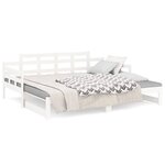 vidaXL Lit coulissant sans matelas blanc 2x(90x190) cm