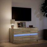 vidaXL Meuble TV avec LED chêne sonoma 100x34x50 cm bois d'ingénierie