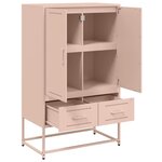 vidaXL Buffet haut rose 68x39x111 5 cm acier laminé à froid