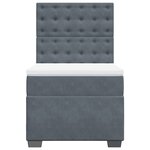 vidaXL Sommier à lattes de lit et matelas Gris foncé 90x190 cm Velours