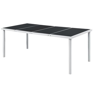 vidaXL Table de jardin 190x90x74 cm Noir Acier