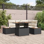 vidaXL Ensemble de canapé de jardin 5 Pièces Noir Poly rotin