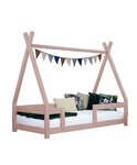 Lit cabane enfant NAKANA 120 x 180 rose pastel