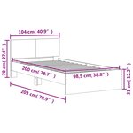 vidaXL Cadre de lit avec tête de lit chêne fumé 100x200 cm