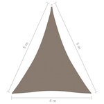Vidaxl voile de parasol tissu oxford triangulaire 4x5x5 m taupe
