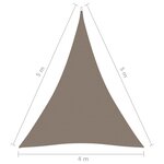 vidaXL Voile de parasol tissu oxford triangulaire 4x5x5 m taupe