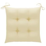 Vidaxl chaises de jardin avec coussins blanc crème 6 pièces teck massif