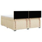 vidaXL Sommier à lattes de lit avec matelas Crème 200x200 cm Tissu