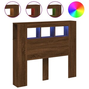 vidaXL Tête de lit à LED chêne marron 120x18 5x103 5cm bois ingénierie
