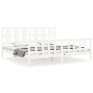 vidaXL Cadre de lit sans matelas blanc bois de pin massif