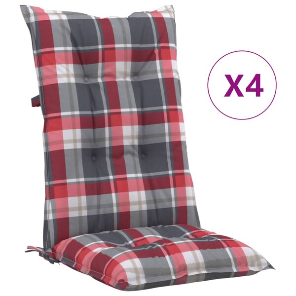 vidaXL Coussins de chaise de jardin dossier haut lot de 4 120x50x7 cm
