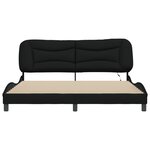 vidaXL Cadre de lit avec LED sans matelas Hvar noir 180x200 cm tissu