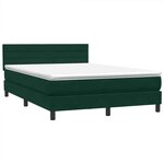 vidaXL Sommier à lattes de lit et matelas vert foncé 140x210cm velours