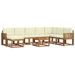 vidaXL Ensemble de canapés d'extérieur 9 pc Naturel et Crème