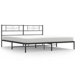 vidaXL Cadre de lit métal sans matelas et tête de lit noir 180x200 cm