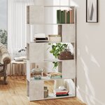 Vidaxl bibliothèque de séparation gris béton 80x24x155 cm aggloméré
