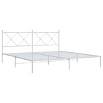 vidaXL Cadre de lit métal avec tête de lit blanc 183x213 cm