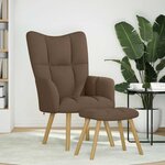 vidaXL Chaise de relaxation avec repose-pied Marron Tissu