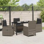 vidaXL Ensemble de salle à manger pour jardin 5 Pièces Gris polyrotin