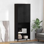 vidaXL Haut Armoire Chêne noir 69 5 x 34 x 180 cm Bois d'ingénierie