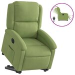 vidaXL Fauteuil inclinable électrique vert clair velours