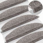 vidaXL Tapis d'escalier auto-adhésifs 15 pc 80 x 24 5 x 3 5 cm Gris