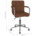 vidaXL Chaise pivotante de salle à manger Marron Tissu
