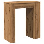 vidaXL Table de bar avec étagères chêne artisanal bois d'ingénierie