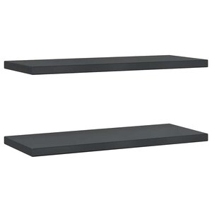 vidaXL Étagères murales 2 Pièces 75x30x3 cm noir acier inoxydable