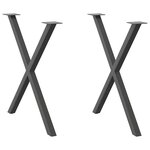 vidaXL Pieds de table à manger en forme de X 2 pièces Anthracite 70 x (72-73) cm Acier