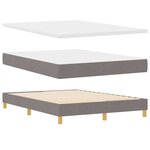 vidaXL Lit à Ressorts avec matelas Taupe 160 x 200 cm tissu