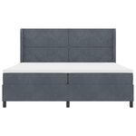 vidaXL Lit à ressorts avec tête de lit Gris foncé 200 x 200 cm Velours