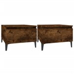 vidaXL Tables d'appoint 2 Pièces Chêne fumé 50x46x35 cm Bois ingénierie